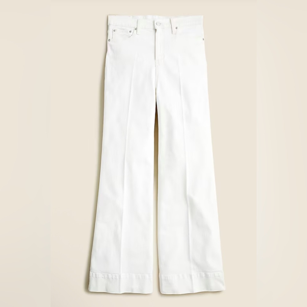 J Crew wide leg denim trouser - Size 25 - White - Excellent Condition